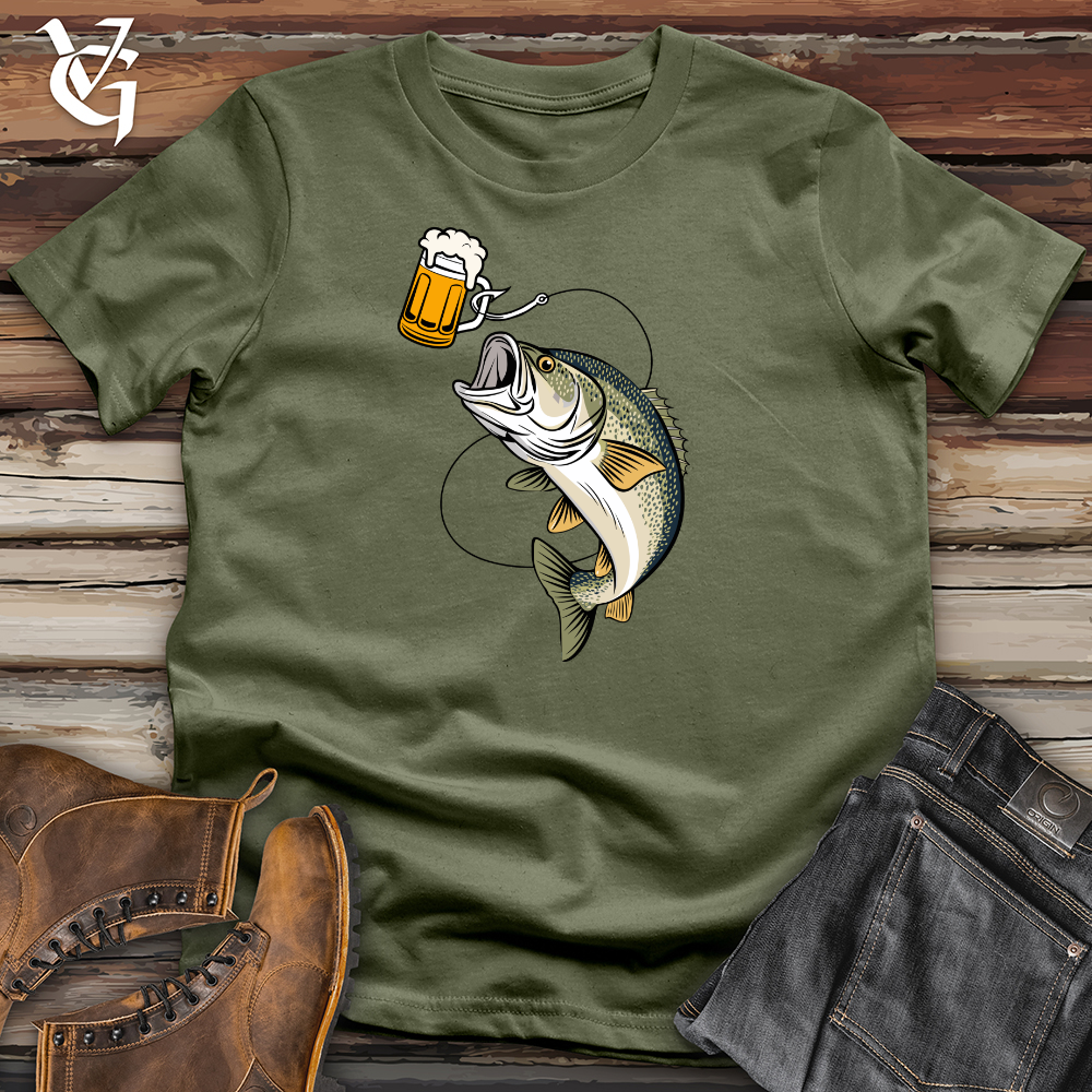 Viking Goods Fish Happy Hour Softstyle Tee Military Green / L