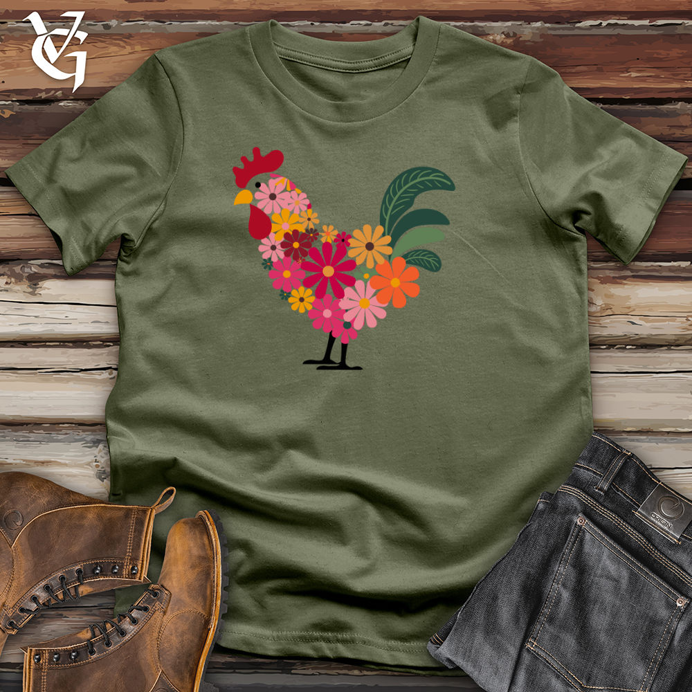 Viking Goods Floral Chicken Softstyle Tee Military Green / L
