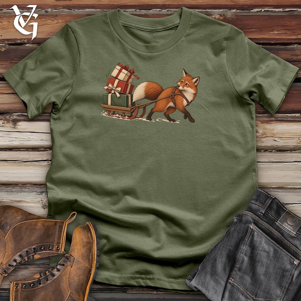 Viking Goods Fox Pulling Gifts Tee Military Green / L