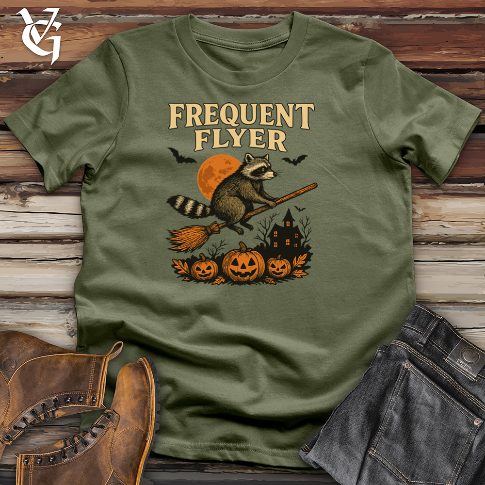 Viking Goods Frequent Flyer Raccoon Softstyle Tee Military Green / L