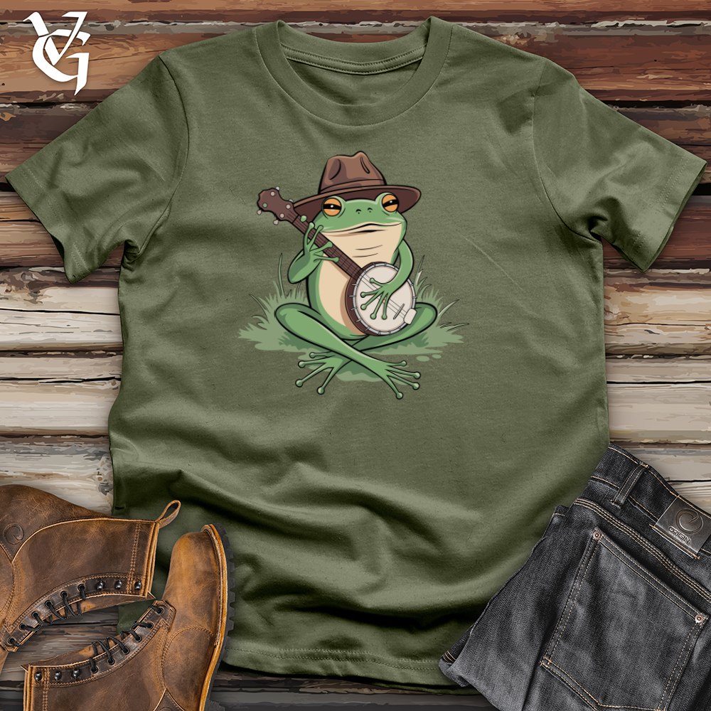Viking Goods Frog Playing Banjo Softstyle Tee Military Green / L