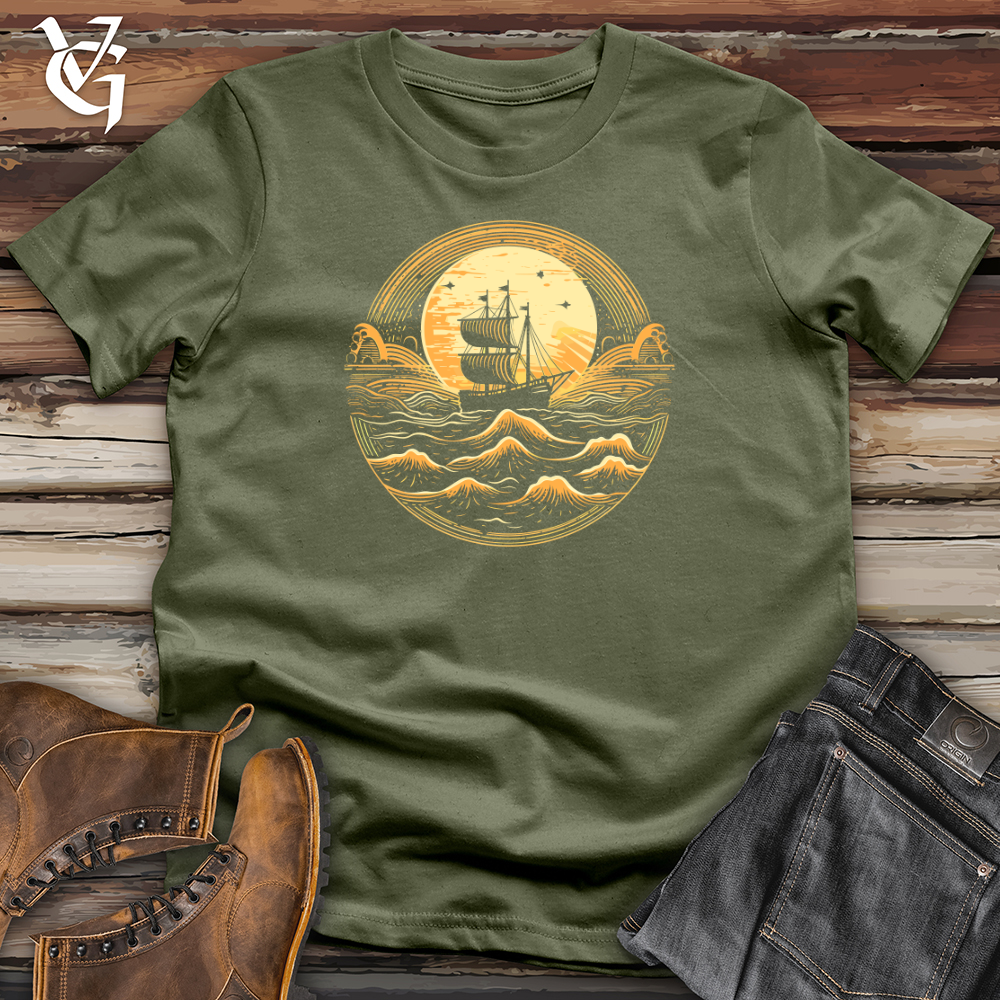Viking Goods Galleon Moonlit Voyage Softstyle Tee Military Green / L