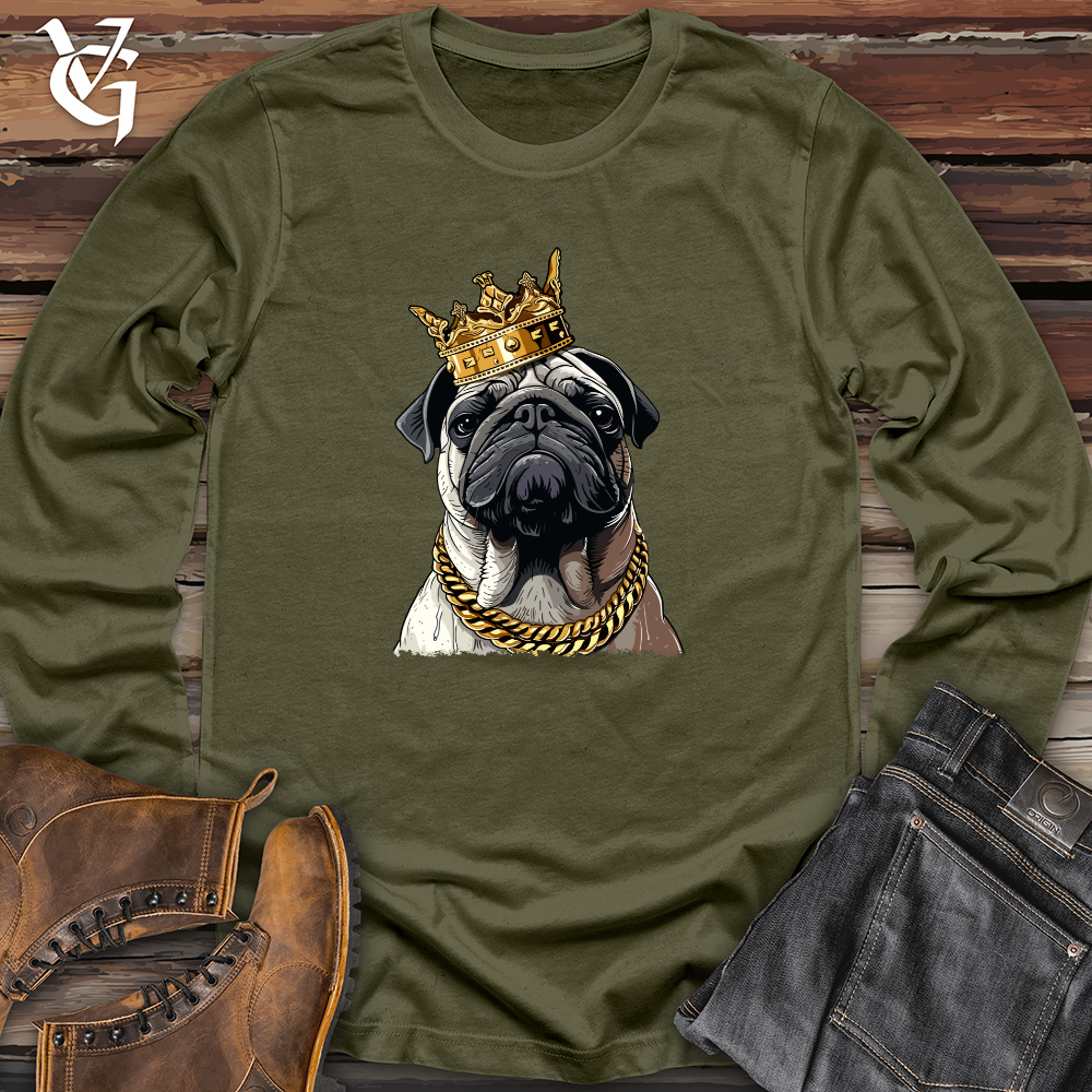 Viking Goods Gangster Pug Long Sleeve Military Green / L