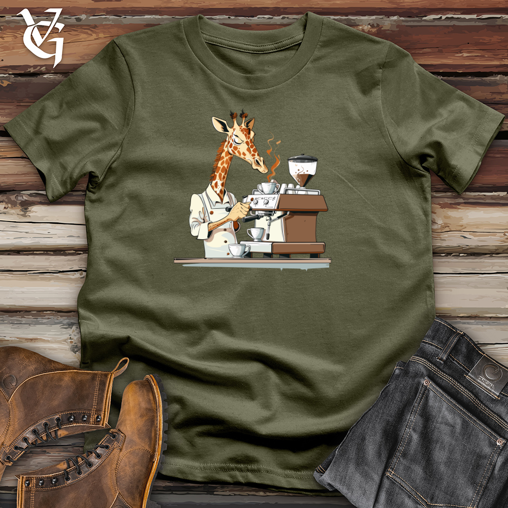 Viking Goods Giraffe Barista Brew Cotton Tee Military Green / L