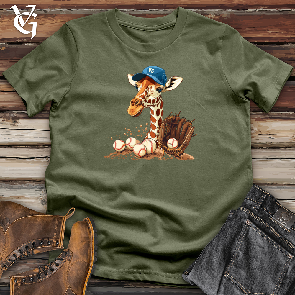 Viking Goods Giraffe Baseball Mitt Softstyle Tee Military Green / L