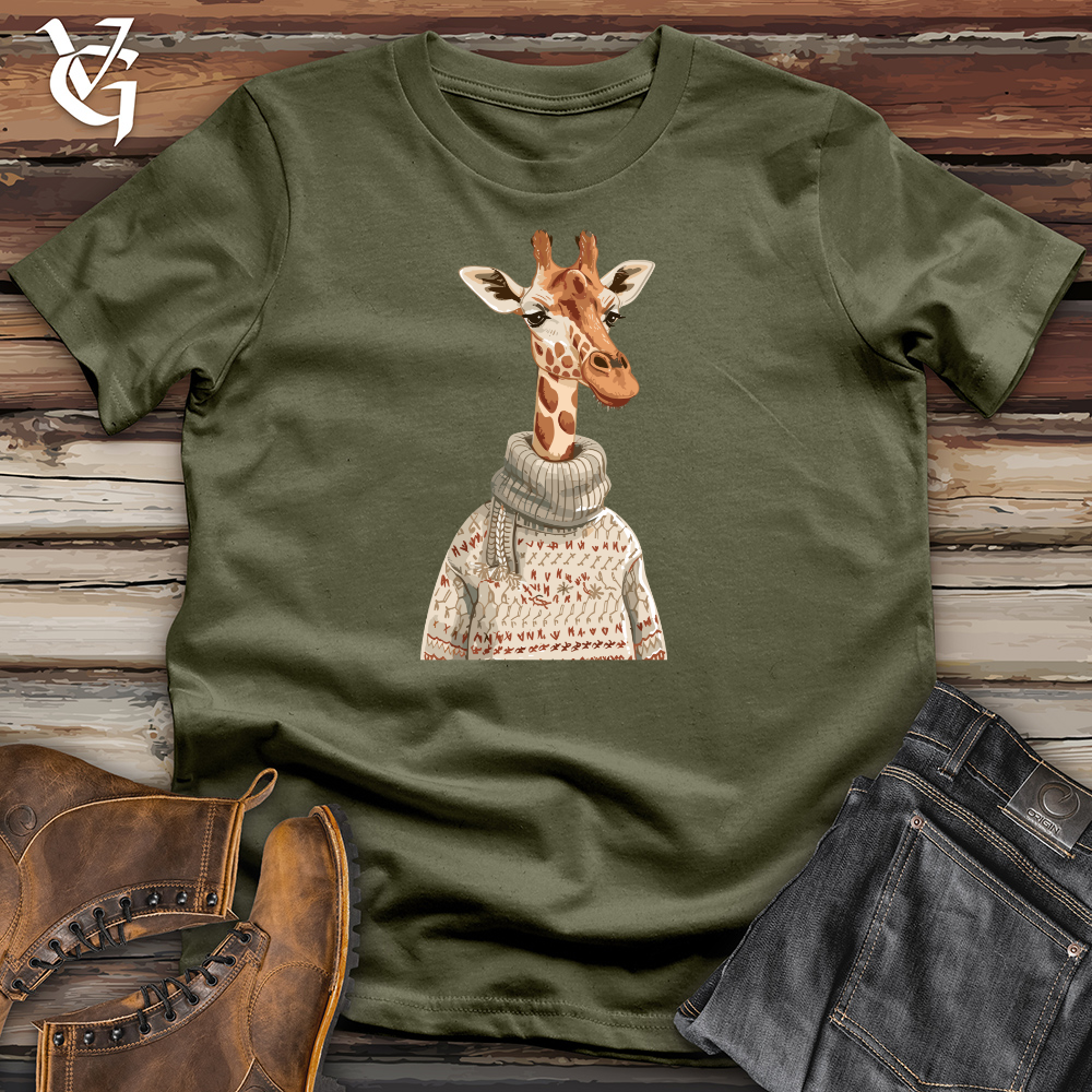 Viking Goods Giraffe Cozy Sweater Cotton Tee Military Green / L