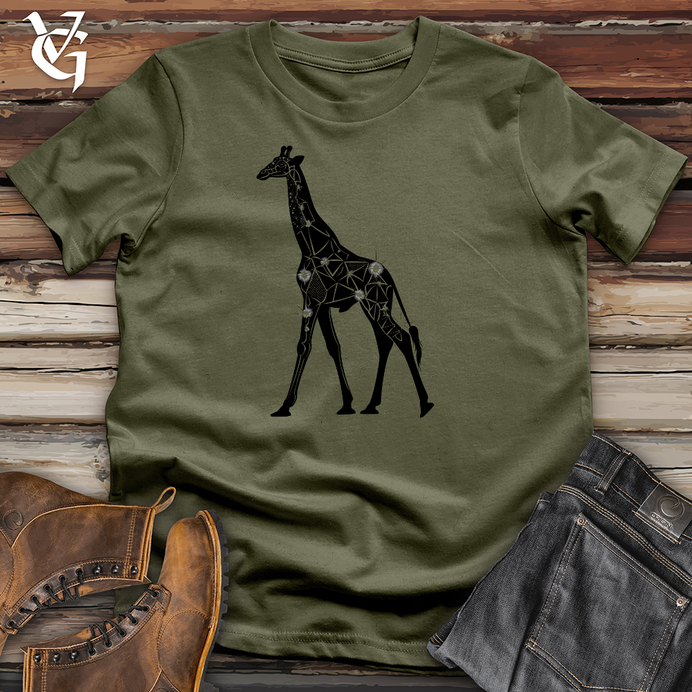 Viking Goods Giraffe Glamour Strut Cotton Tee Military Green / L