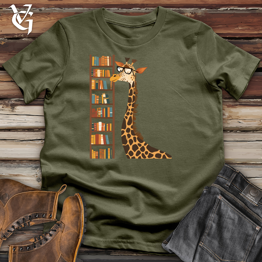 Viking Goods Giraffe Librarian Look Cotton Tee Military Green / L