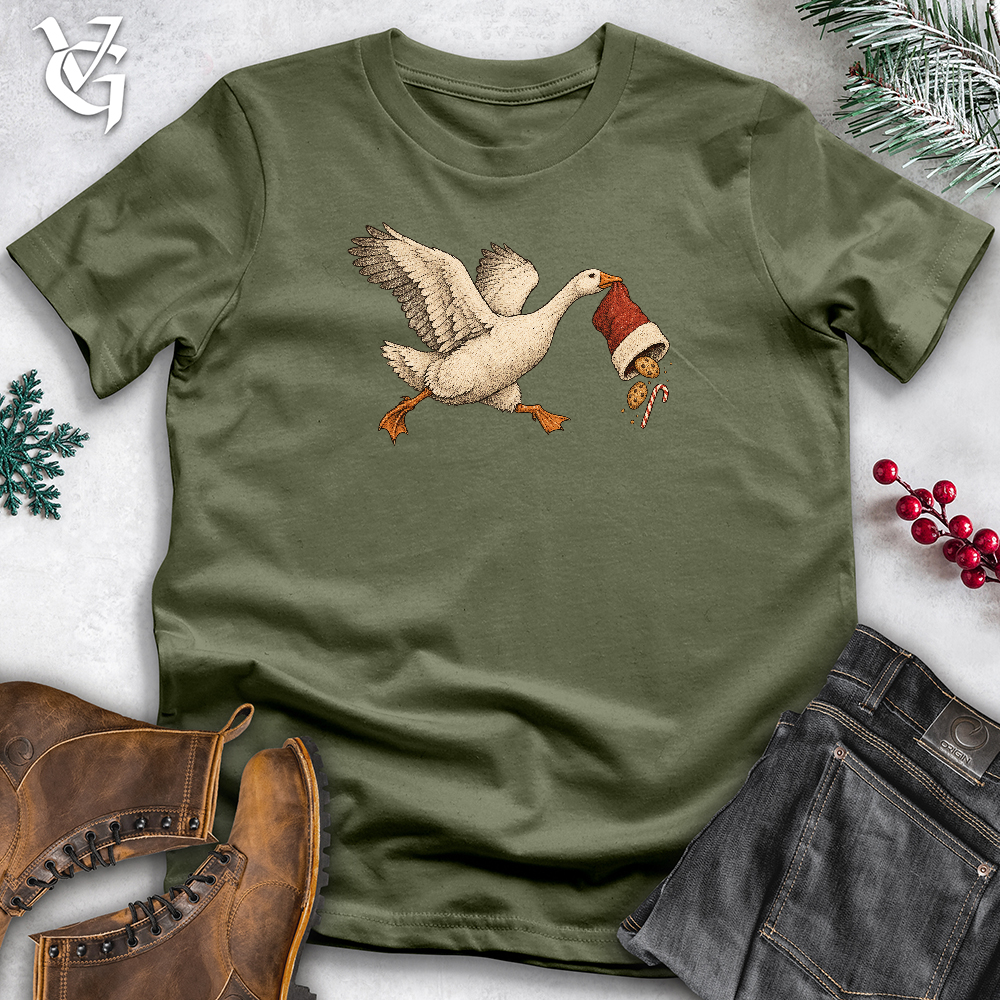 Viking Goods Goose Steals a Stocking Softstyle Tee Military Green / L