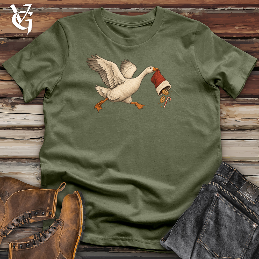 Viking Goods Goose Steals a Stocking Tee Military Green / L