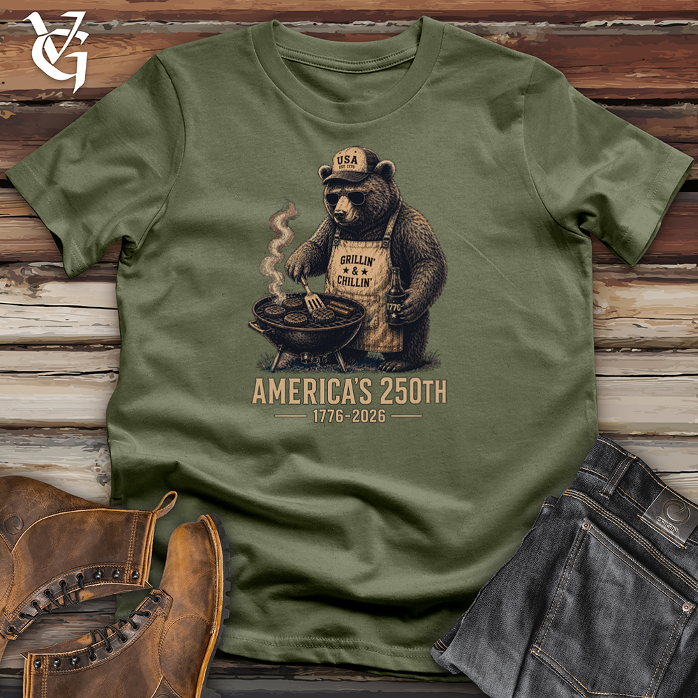Viking Goods Grilling Bear Softstyle Tee Military Green / L