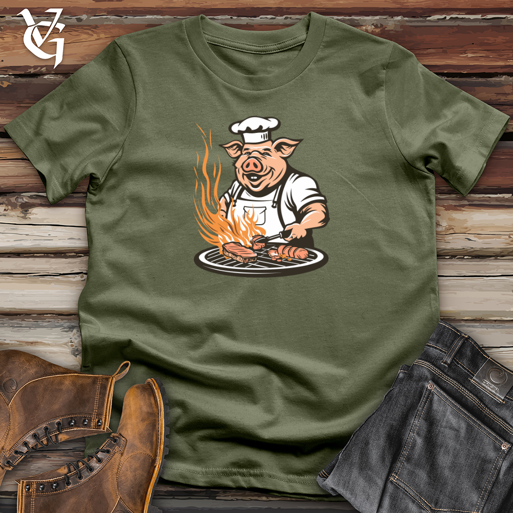 Viking Goods Grillmaster Swine Sizzle Softstyle Tee Military Green / L