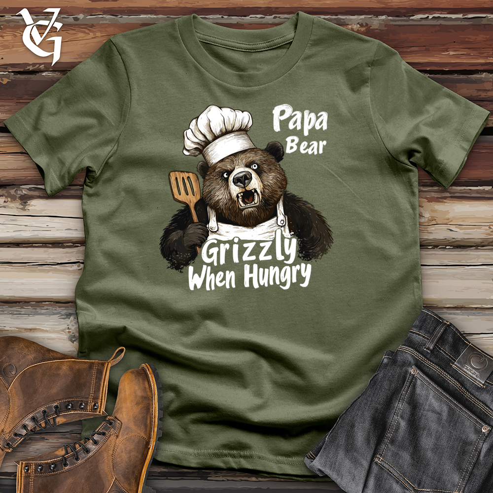 Viking Goods Grizzly When Hungry Bear Softstyle Tee Military Green / L
