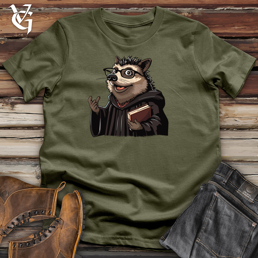 Viking Goods Hedgehog Professor Wisdom Cotton Tee Military Green / L