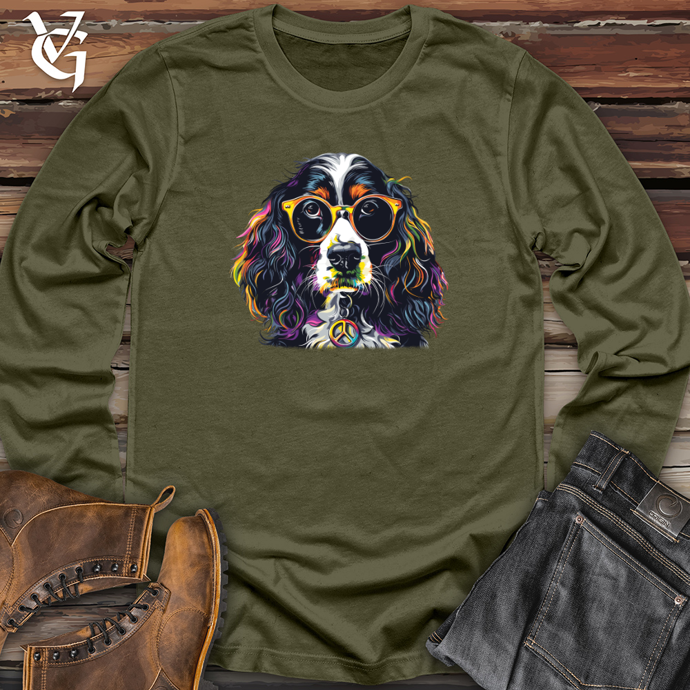 Viking Goods Hippie Canine Groove Long Sleeve Military Green / L