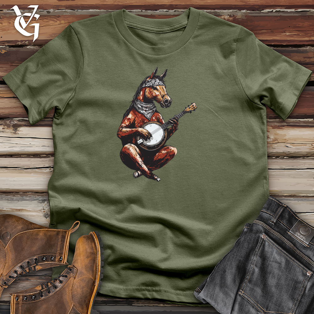 Viking Goods Horse Playing Banjo Softstyle Tee Military Green / L