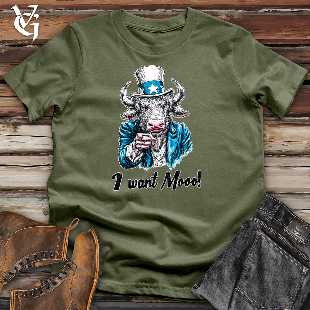 Viking Goods I Want Mooo Softstyle Tee Military Green / L