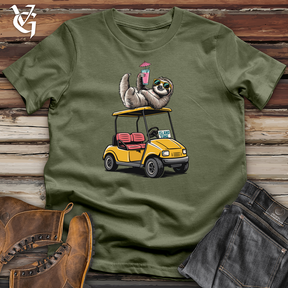 Viking Goods Island Time Sloth Softstyle Tee Military Green / L