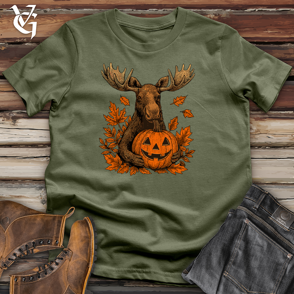 Viking Goods Jack O Lantern Moose Softstyle Tee Military Green / L