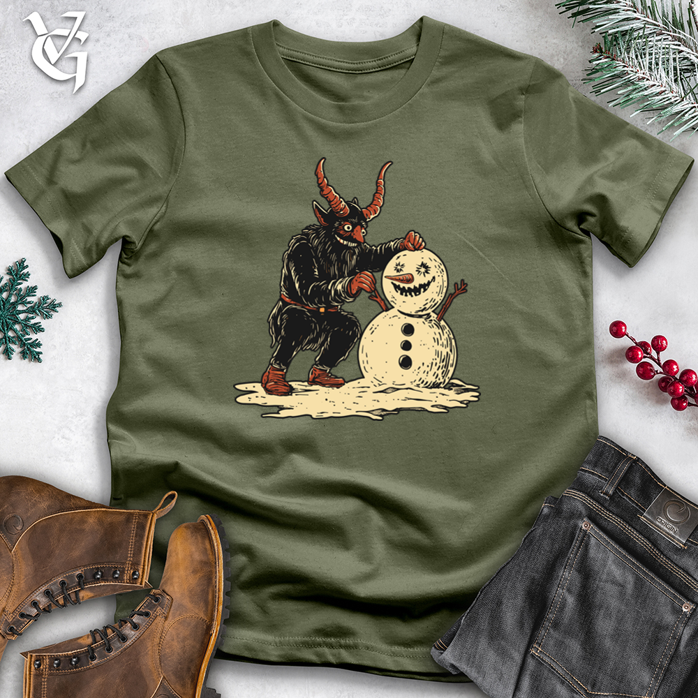 Viking Goods Krampus Snowman Softstyle Tee Military Green / L