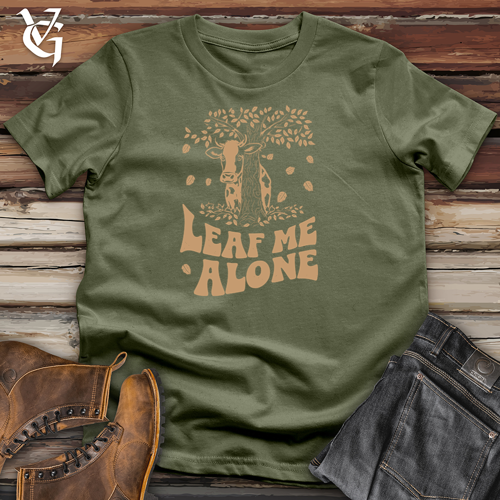 Viking Goods Leaf Me Alone Cow Softstyle Tee Military Green / L