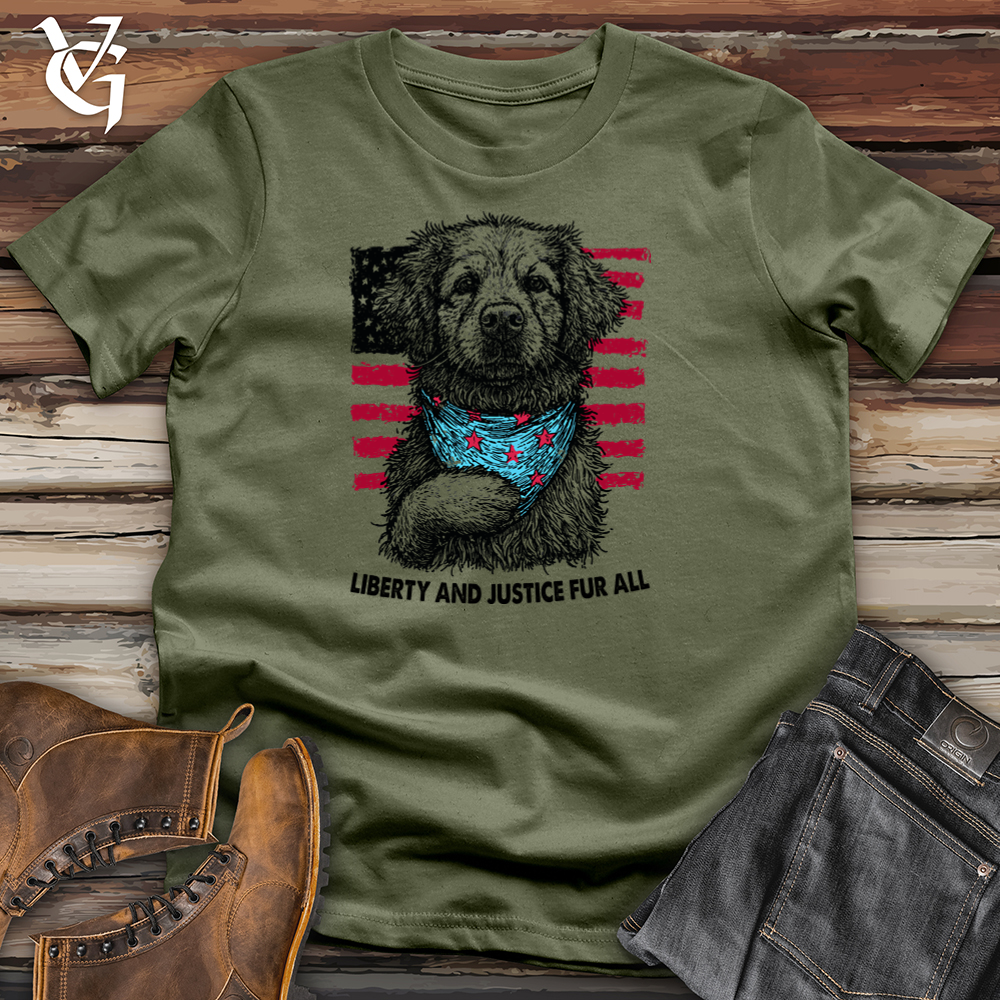 Viking Goods Liberty And Justice Fur All Softstyle Tee Military Green / L