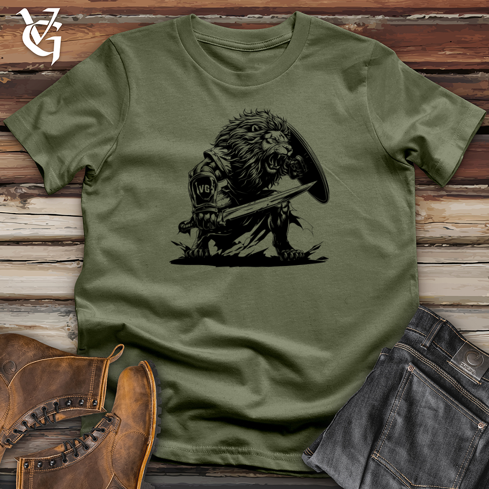 Viking Goods Lion Warrior Battle Softstyle Tee Military Green / L