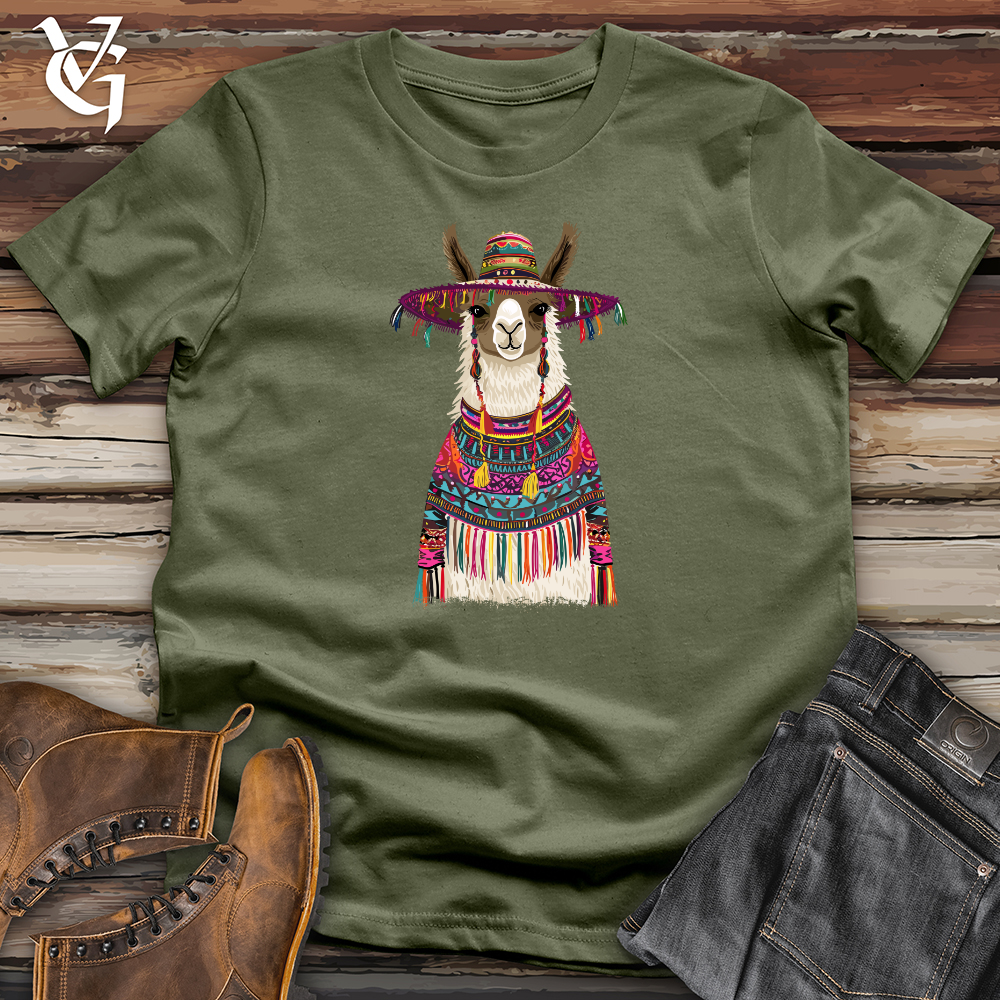 Viking Goods Llama Fiesta Attire Softstyle Tee Military Green / L