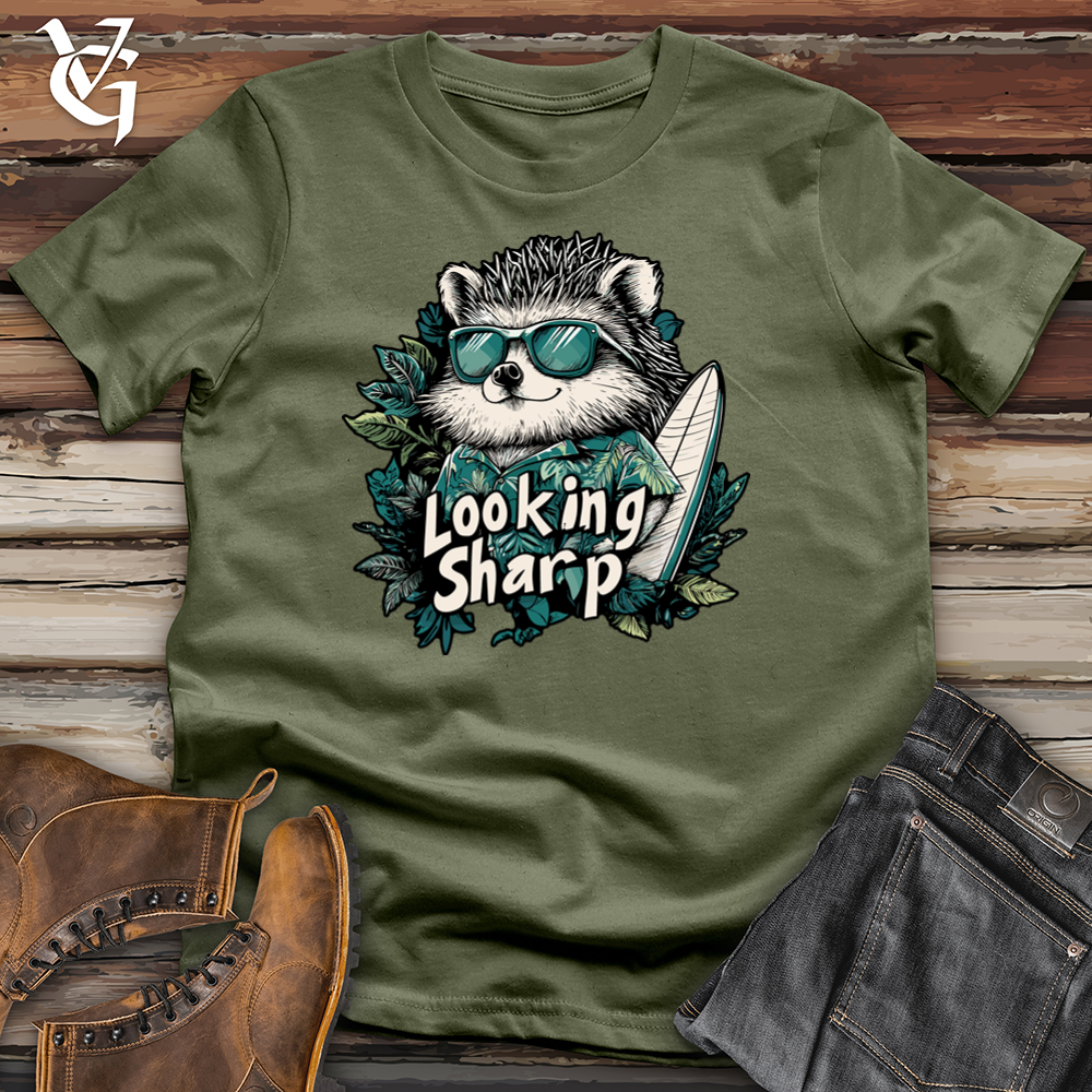 Viking Goods Looking Sharp Hedgehog Softstyle Tee Military Green / L