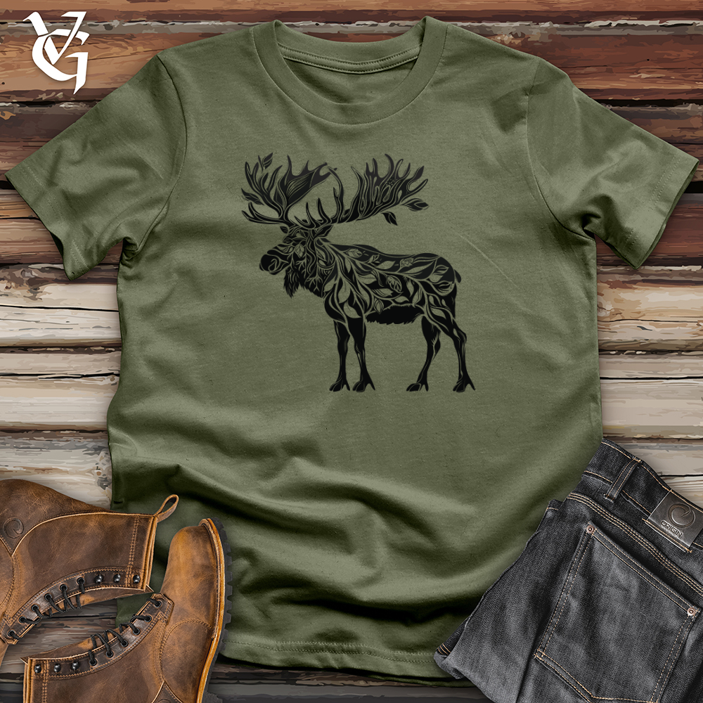 Viking Goods Majestic Moose Silhouette Softstyle Tee Military Green / L