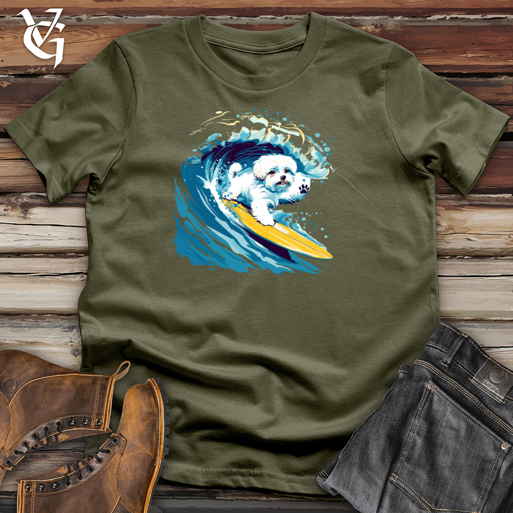 Viking Goods Maltese Surfer Splash Cotton Tee Military Green / L