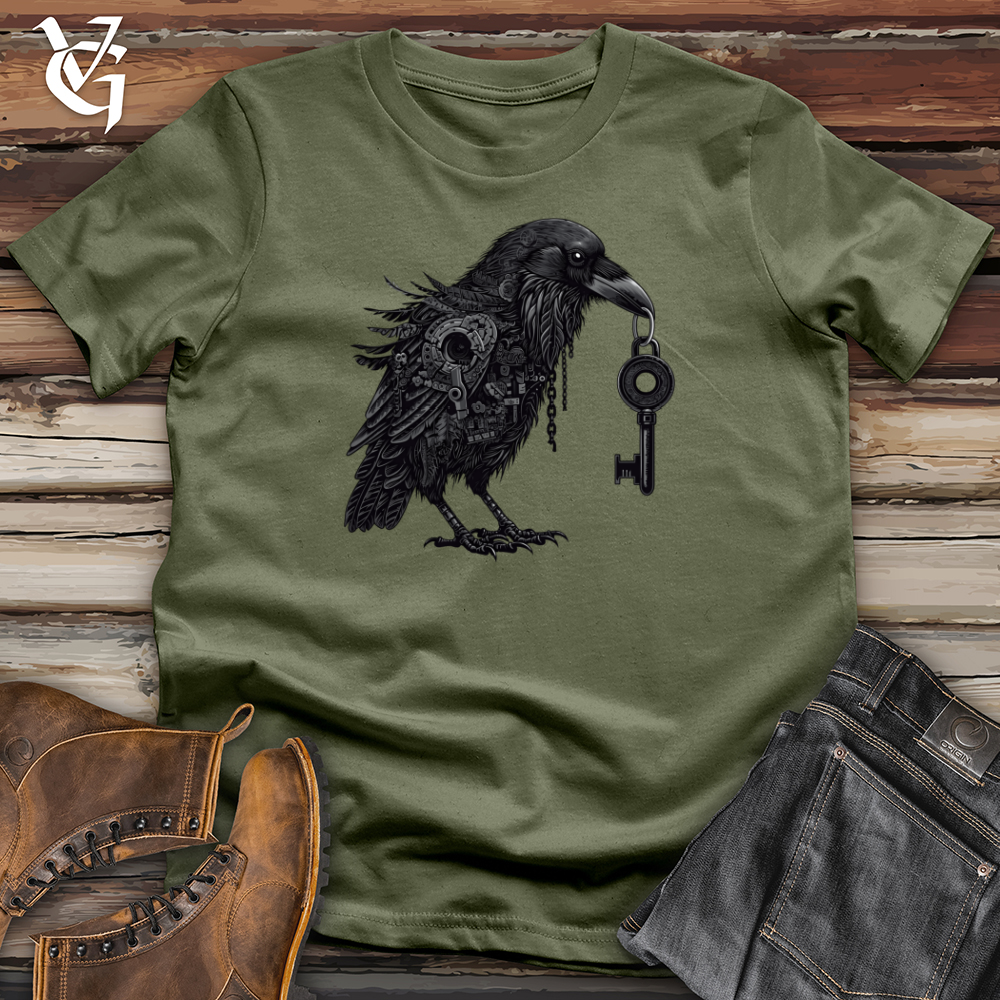 Viking Goods Mechanical Raven Keykeeper Softstyle Tee Military Green / L