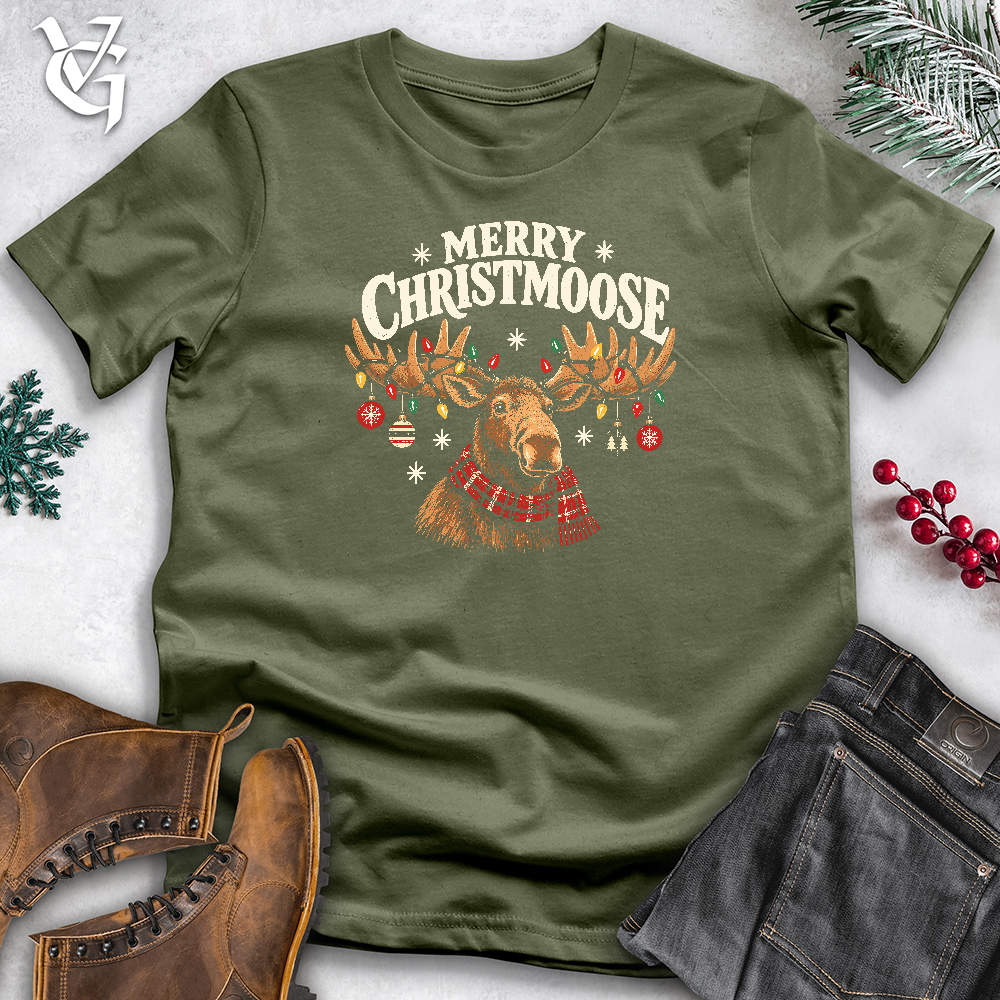 Viking Goods Merry Christmoose Softstyle Tee Military Green / L