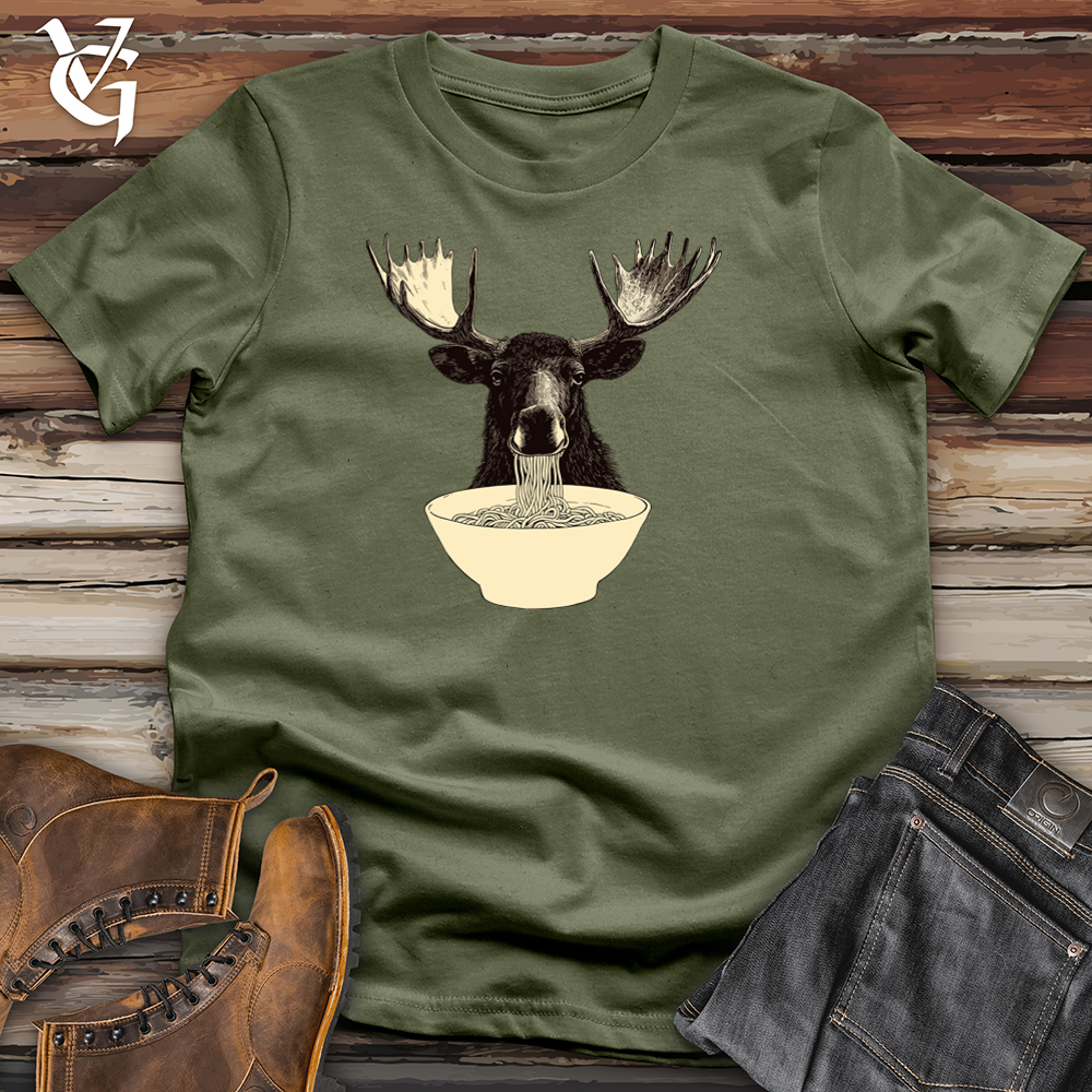 Viking Goods Moose Noodles Softstyle Tee Military Green / L