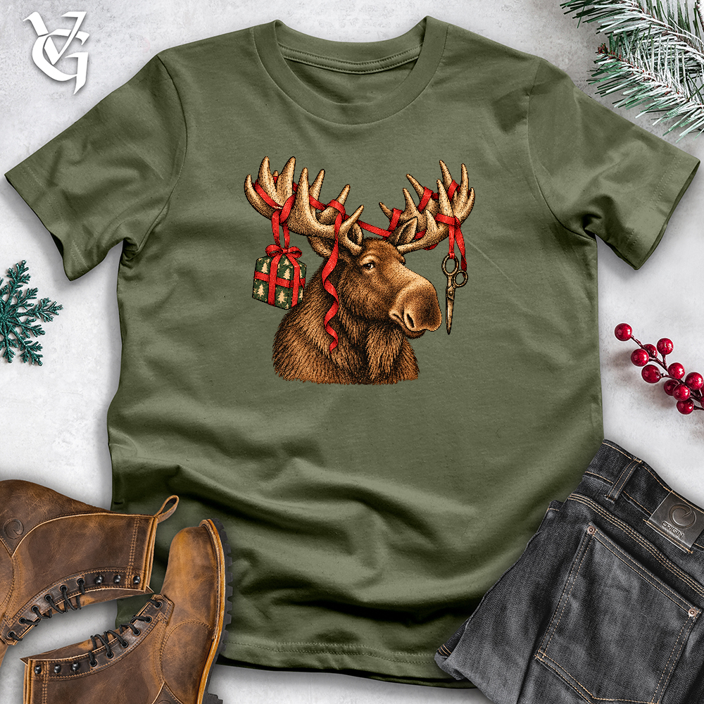 Viking Goods Moose Ribbon Softstyle Tee Military Green / L