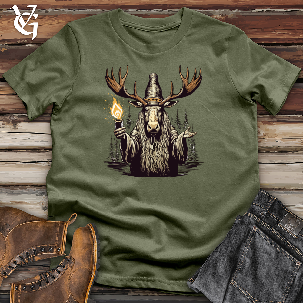 Viking Goods Moose Wizard Enigma Softstyle Tee Military Green / L