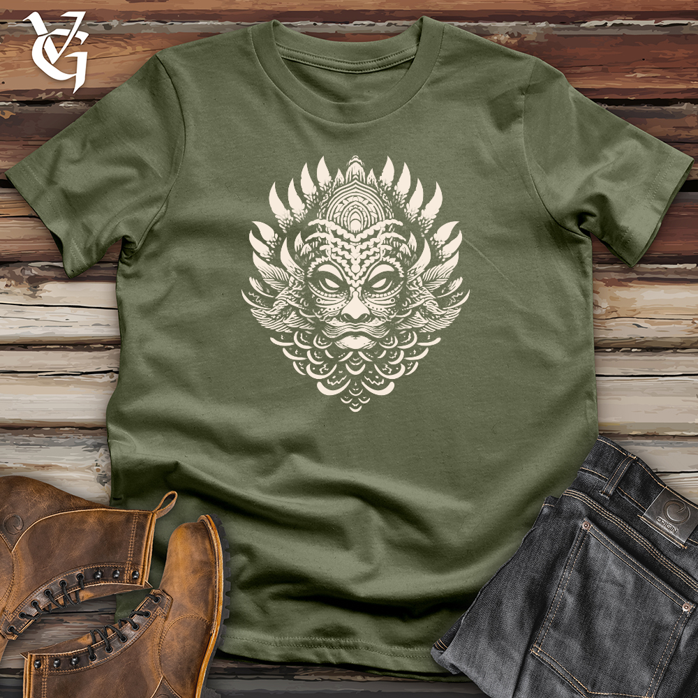 Viking Goods Mythical Lion Mask Softstyle Tee Military Green / L