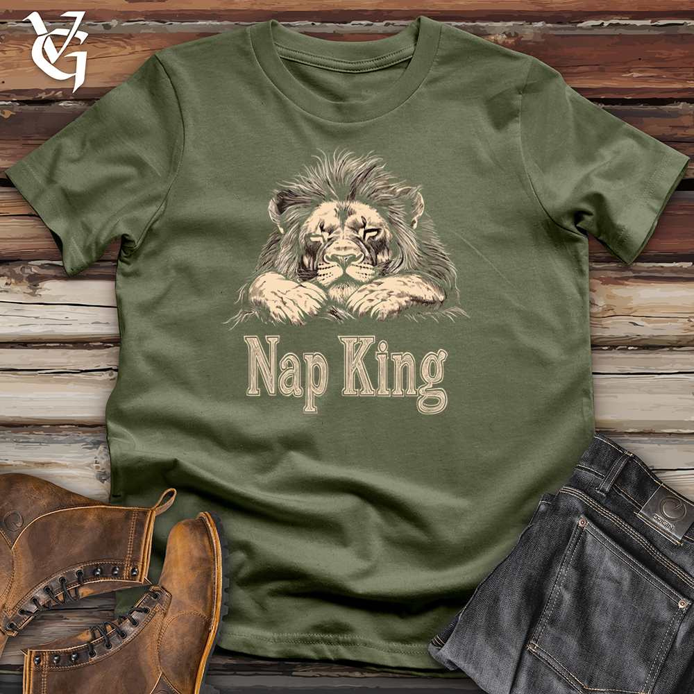 Viking Goods Nap King Lion Softstyle Tee Military Green / L