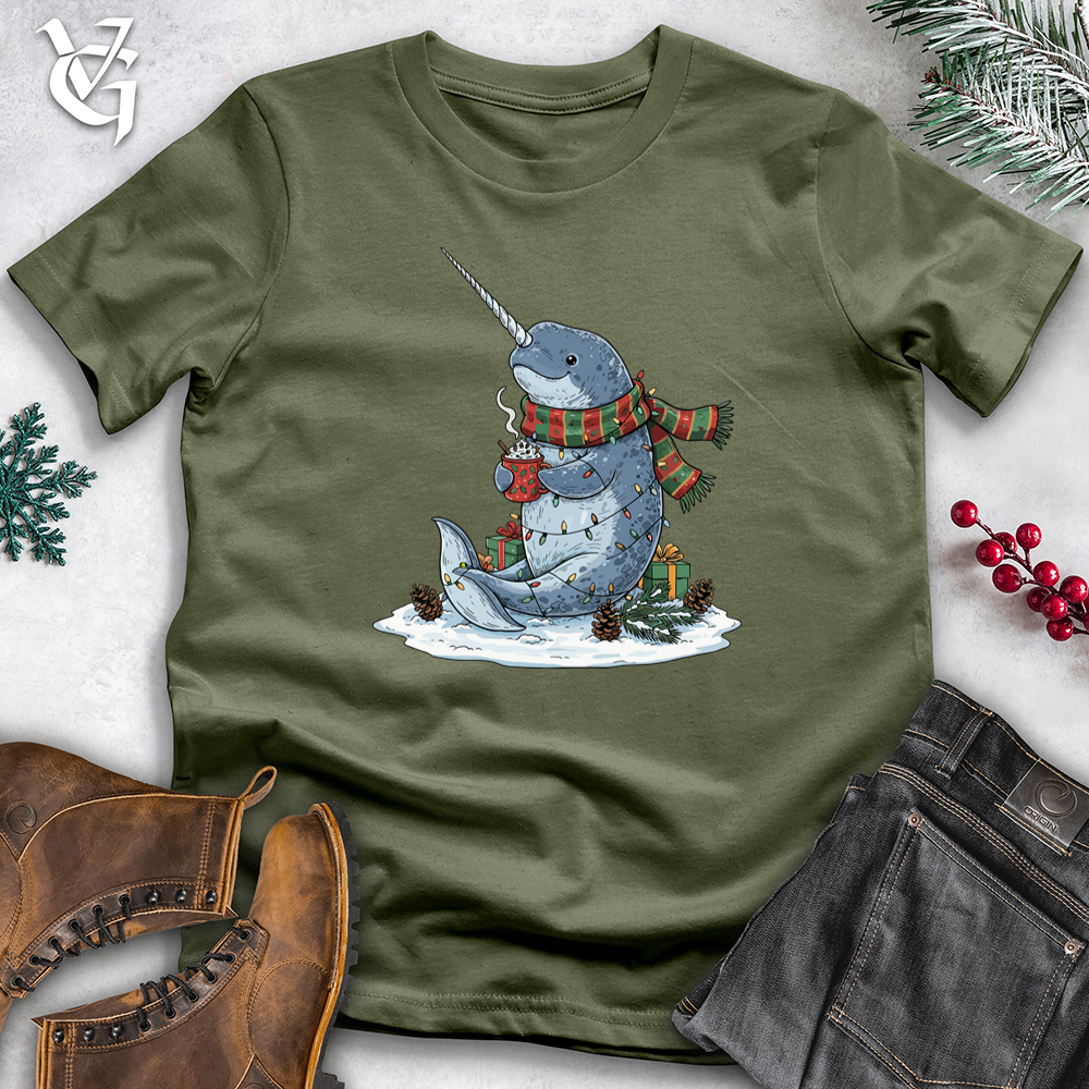 Viking Goods Narwhal With Hot Chocolate Tee Military Green / L