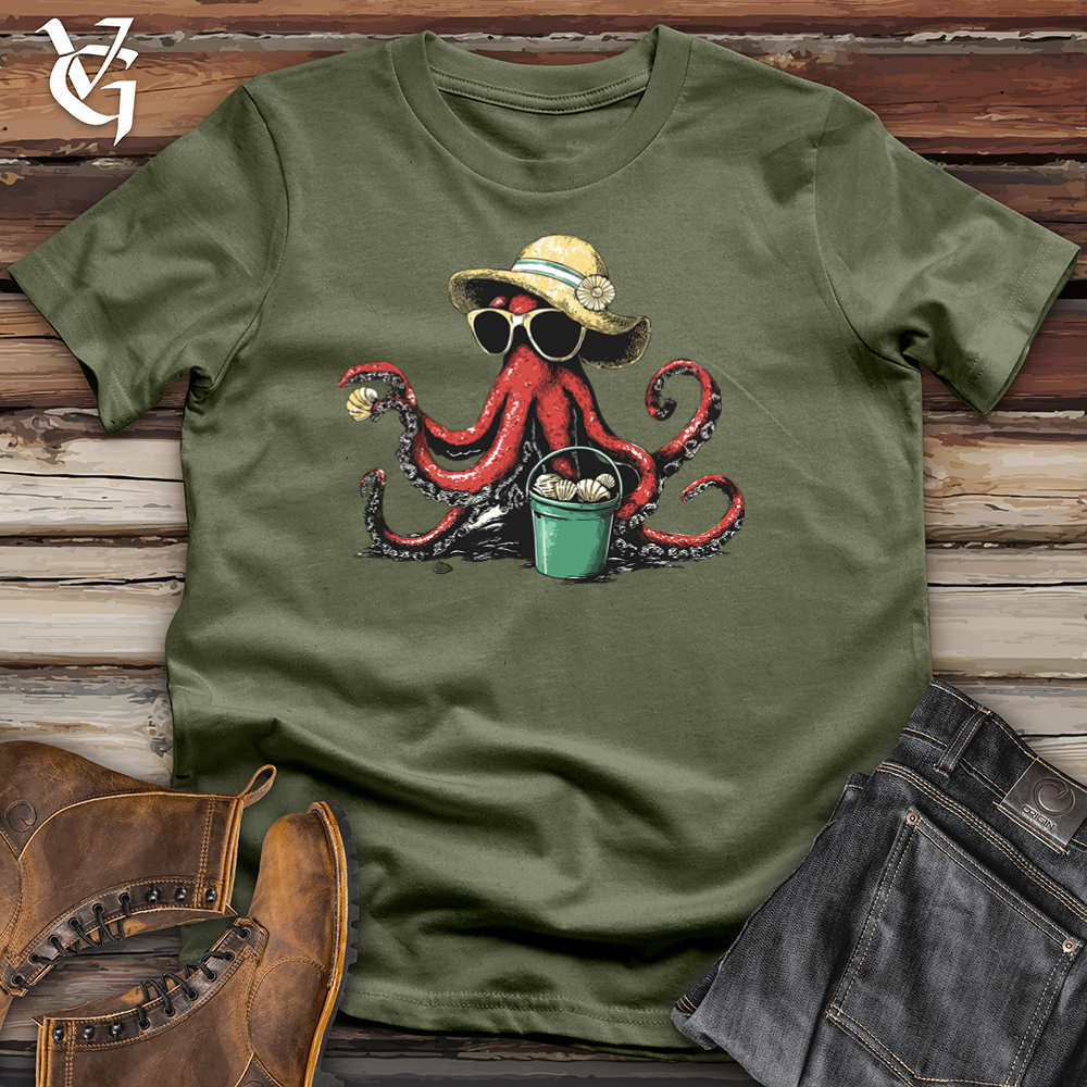 Viking Goods Octopus Beach Girl Softstyle Tee Military Green / L