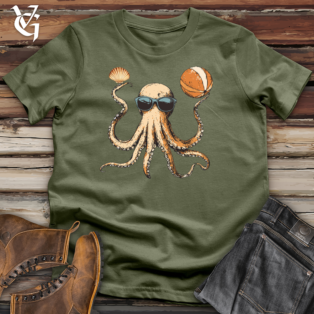 Viking Goods Octopus Beach Party Softstyle Tee Military Green / L