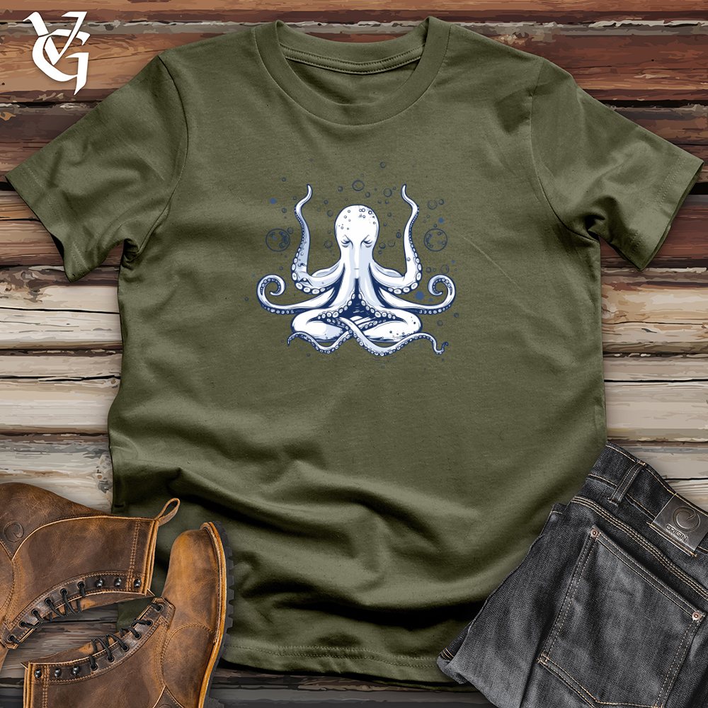 Viking Goods Octopus Bubble Meditation Cotton Tee Military Green / L