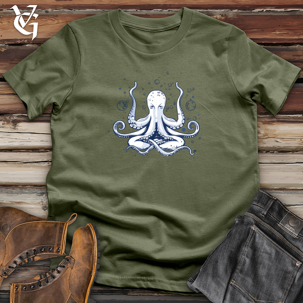 Viking Goods Octopus Bubble Meditation Softstyle Tee Military Green / L