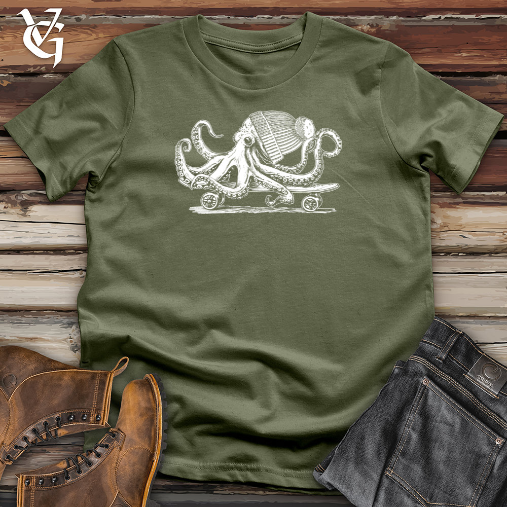 Viking Goods Octopus Chillin Skateboard Softstyle Tee Military Green / L