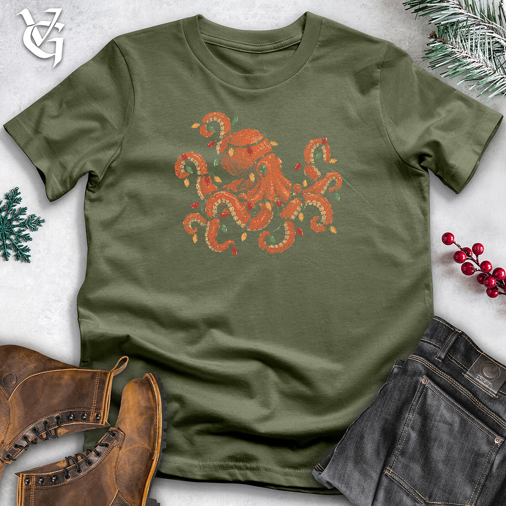 Viking Goods Octopus Christmas Lights Softstyle Tee Military Green / L