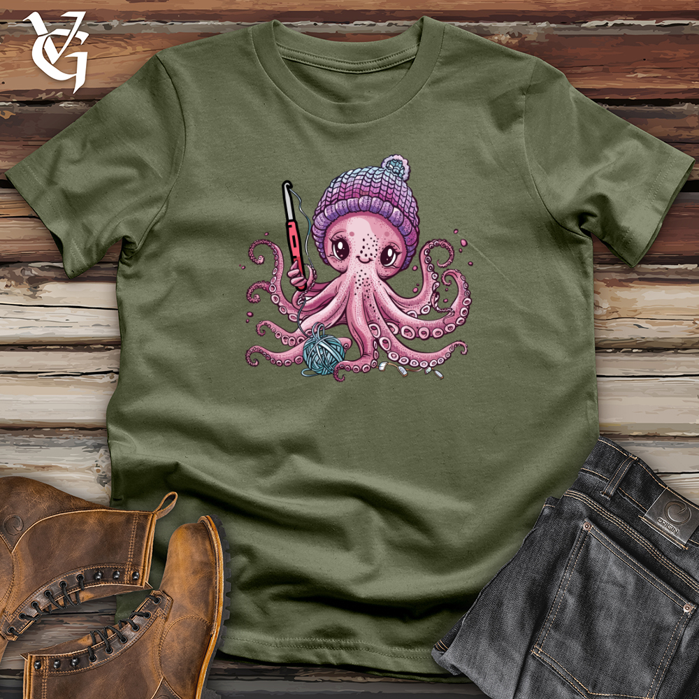 Viking Goods Octopus Crochet Softstyle Tee Military Green / L