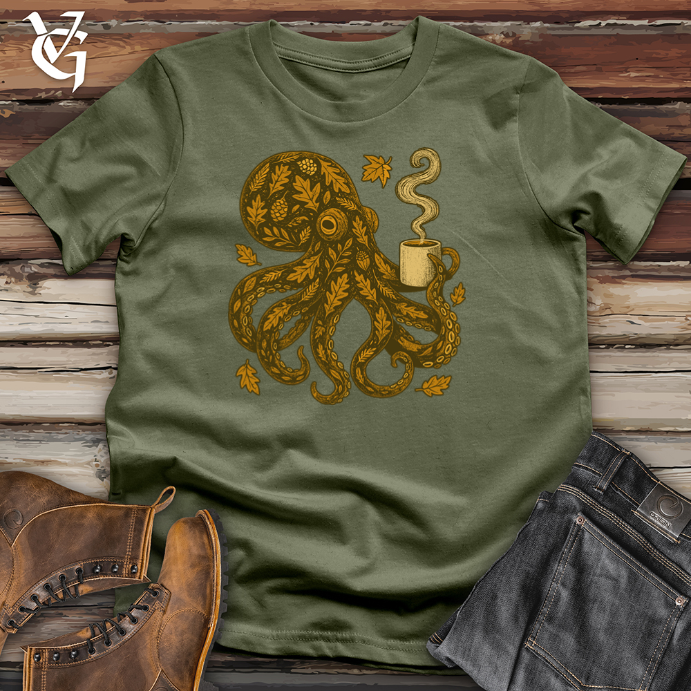 Viking Goods Octopus Fall Pattern Softstyle Tee Military Green / L