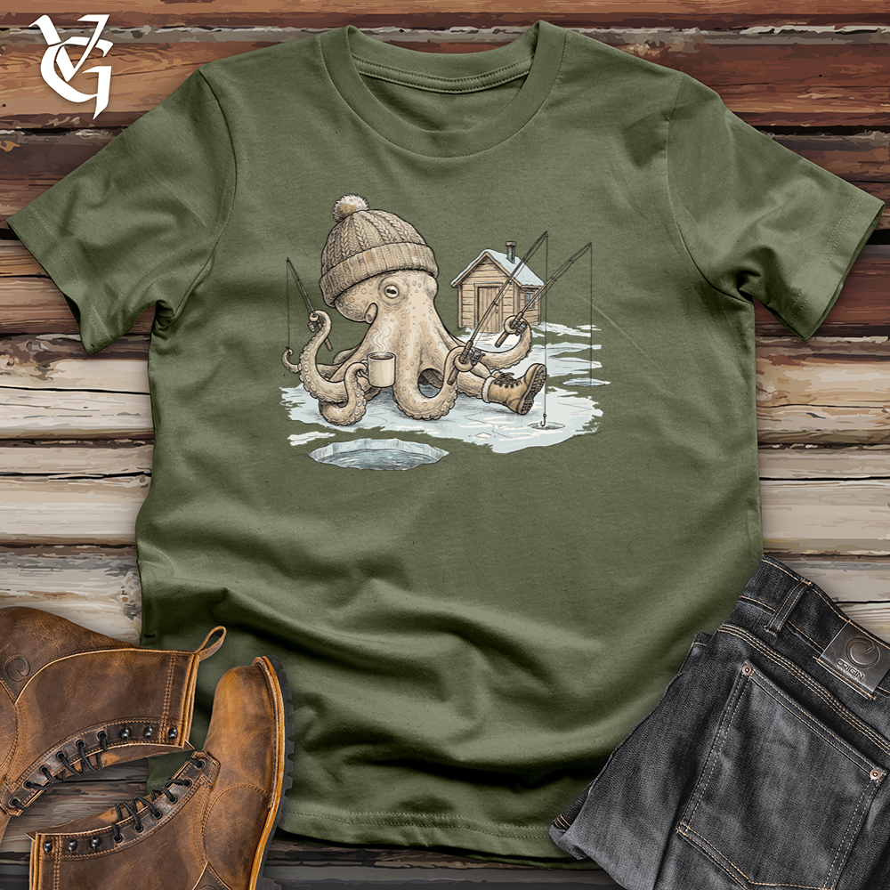 Viking Goods Octopus Ice Fishing Tee Military Green / L