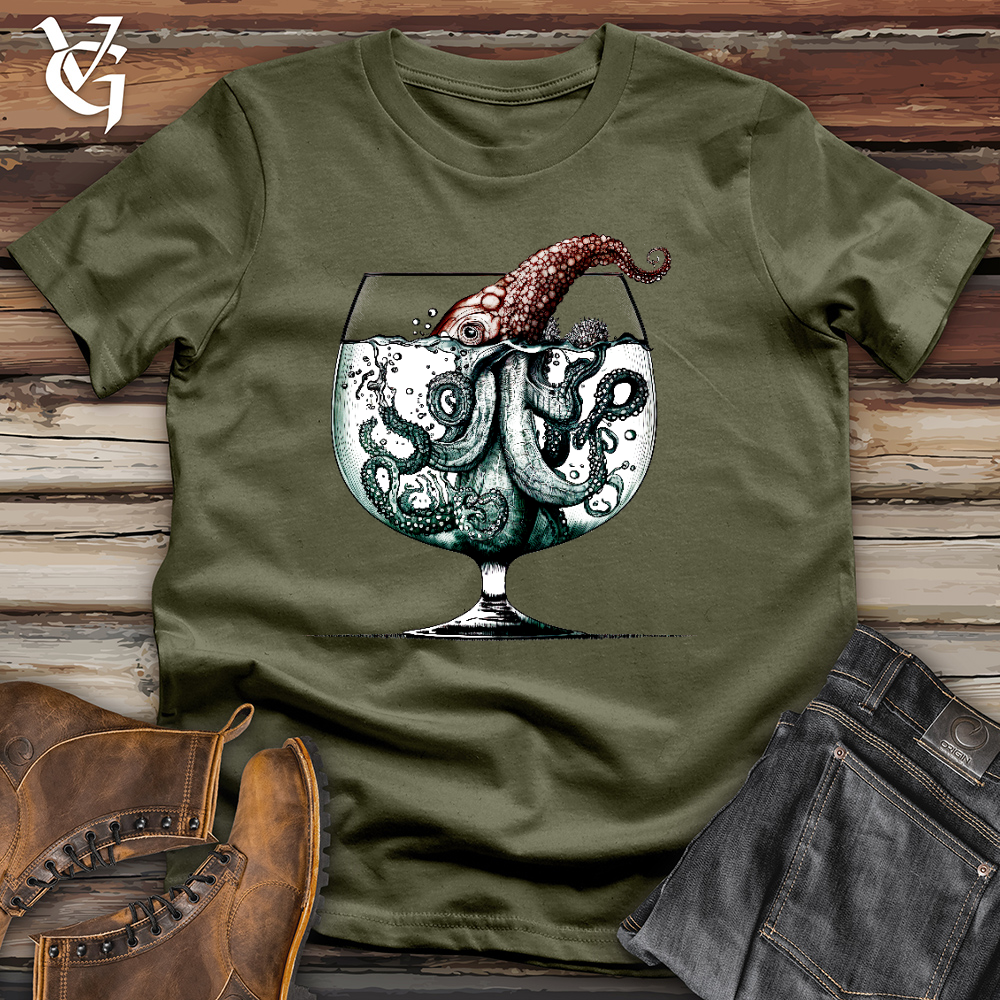 Viking Goods Over Indulging Octopus Cotton Tee Military Green / L