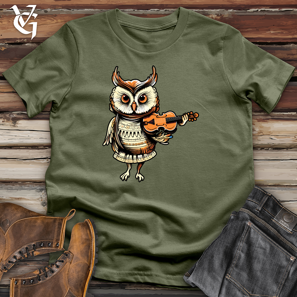 Viking Goods Owl Violinist Nocturne Softstyle Tee Military Green / L